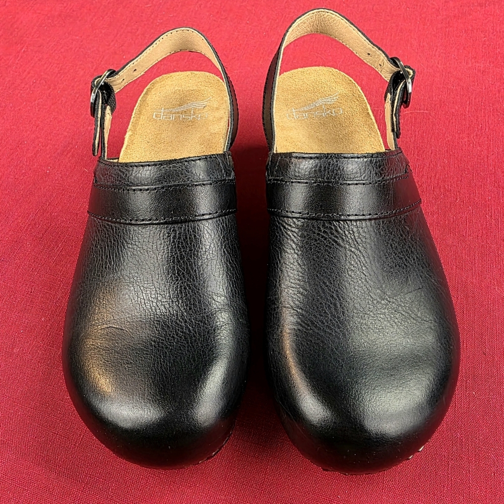 Dansko Tammy Slingback Clogs Leather & Wood, Stapled Construction - Picture 4 of 16